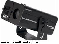 CELEBRATION DMX 250W multi-function event projector  (please chose GOBO Wheel). C-W Protective Case.Wired  Remote Control. Mains 13 amp to IEC Lead.