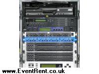FX rack.Rack Lights and headphone hook. Hitachi CD and MD Combi. Yamaha ProR3 digital reverberator. Yamaha Rev 500 stereo reverb unit. ++++