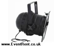 Par 64 Black Short nose with CP60 1000W Very narrow spot lens (9x12). C/W Gel frame. G Clamp inc Nut & Bolt. Safety Bond. Mains lead 15 amp