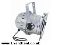 Par 64 Chrome Short nose with CP62 1000W Medium flood lens (11x24). C/W Gel frame. G Clamp inc Nut & Bolt. Safety Bond. Mains lead 15 amp
