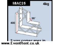 Showcraft triangular 2-way corner apex in 90 deg