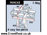 Showcraft triangular 4-way tee piece apex down