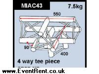 Showcraft triangular 4-way tee piece apex up