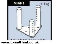 Showcraft triangular adjustable base plate