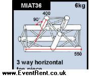 Showcraft triangular 3-way horizontal tee apex 90