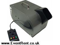 Bubble Machine Source Z10.  1 Litre capacity C-W wired remote control. Mains Lead IEC to 13 amp plug & 2.5 Litres of Bubble Fluid.
